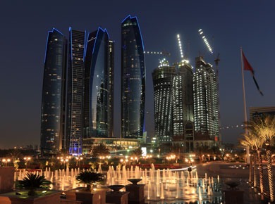 Abu Dhabi at dusk