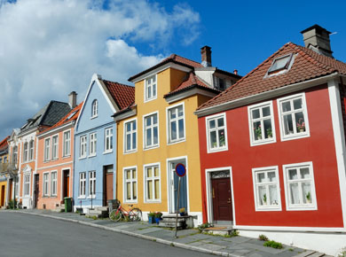 Colorful houses in Bergen