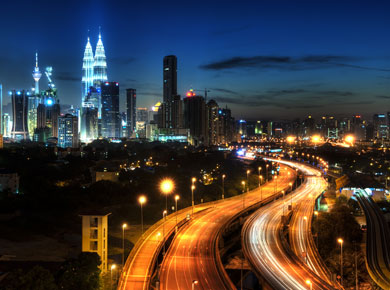 Kuala Lumpur city in the night